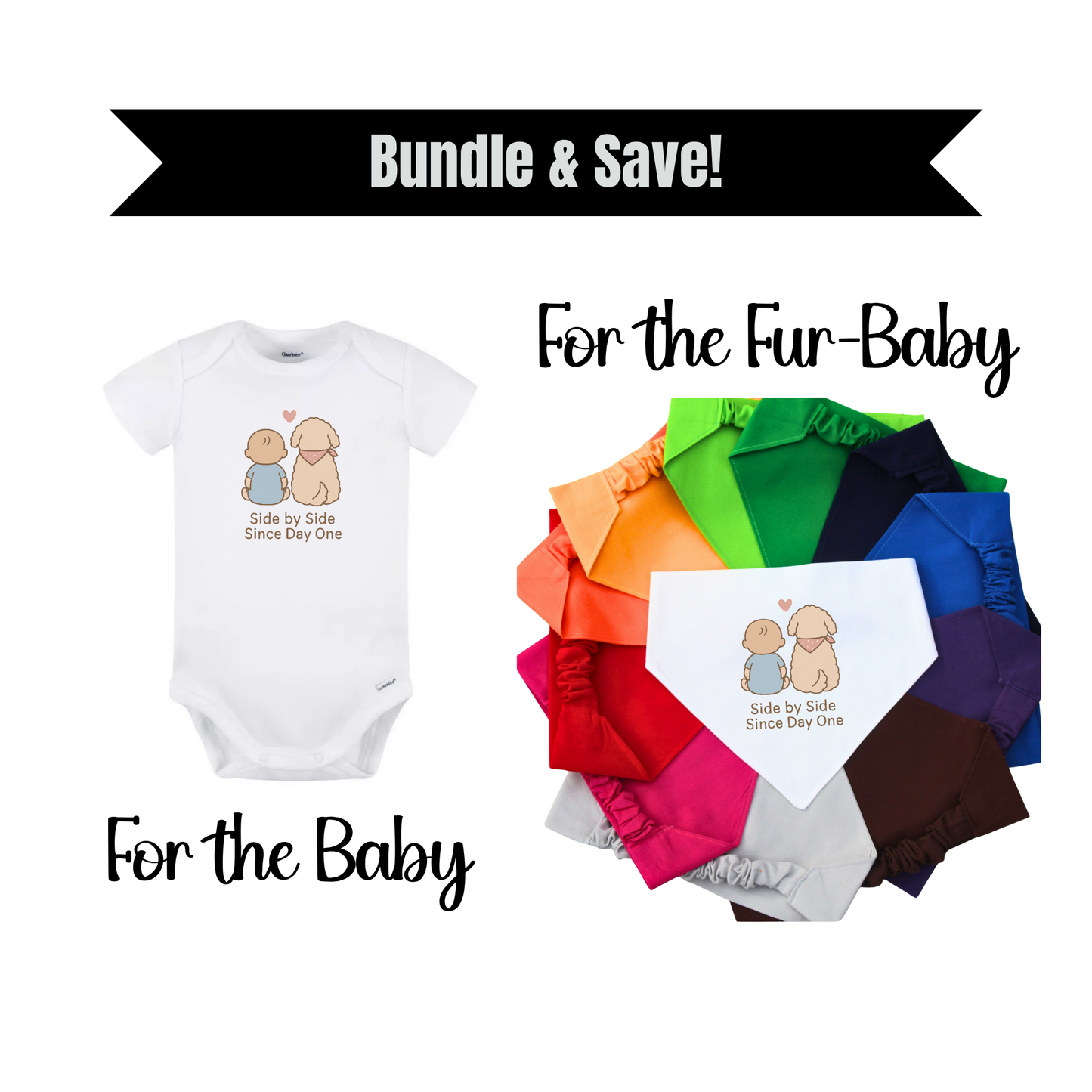 Side by Side Since Day One Baby Bodysuit