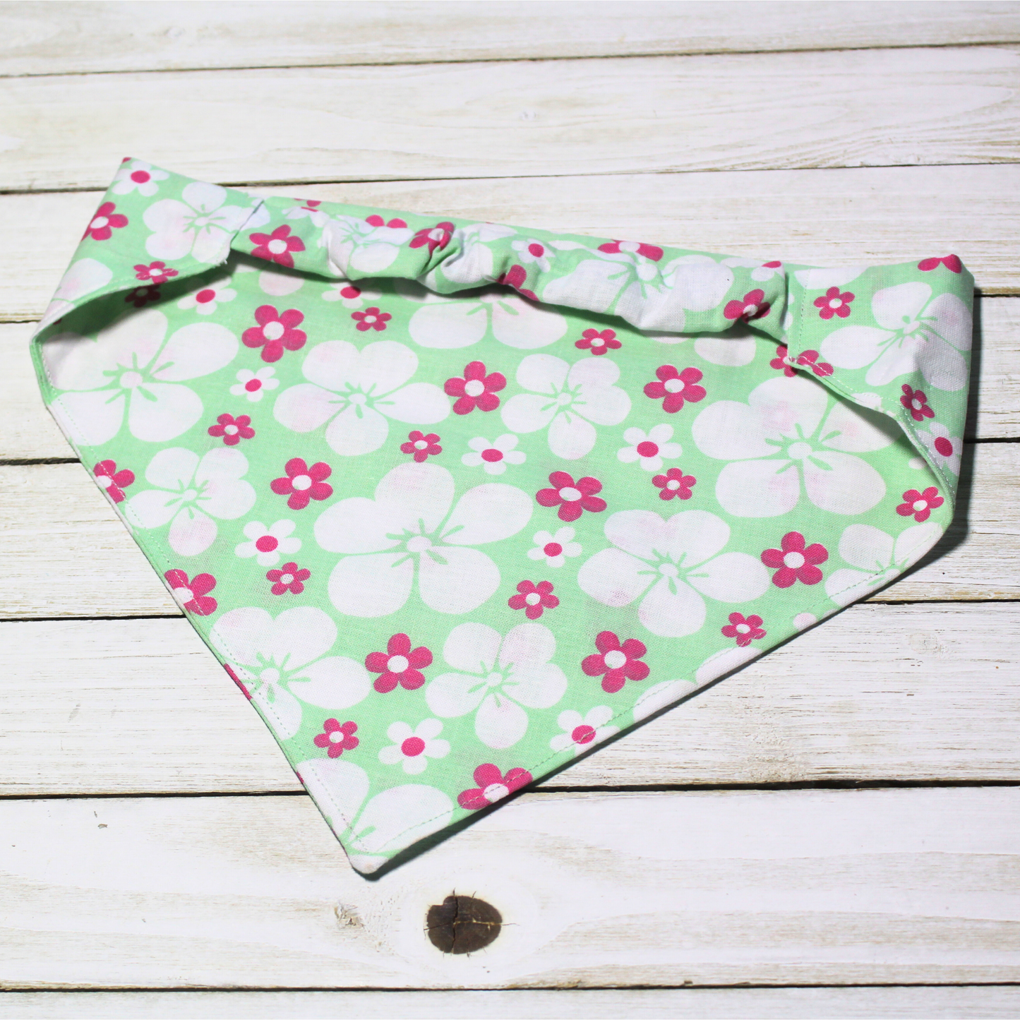 Pink and White Flowers Scrunchie Pet Bandana | Free Local Pick up or Ready to Ship
