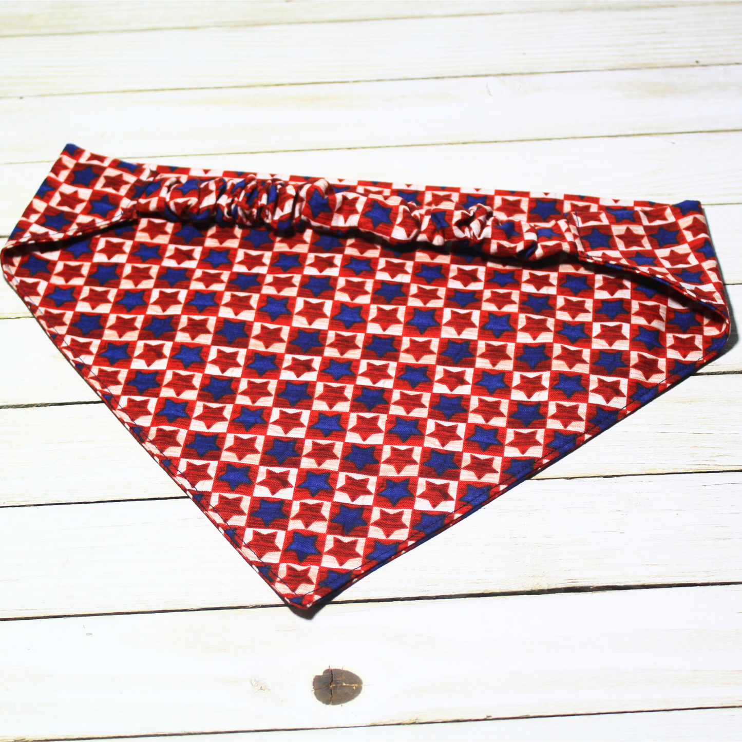 Patriotic Rustic Stars Scrunchie Pet Bandana | Free Local Pick up or Ready to Ship
