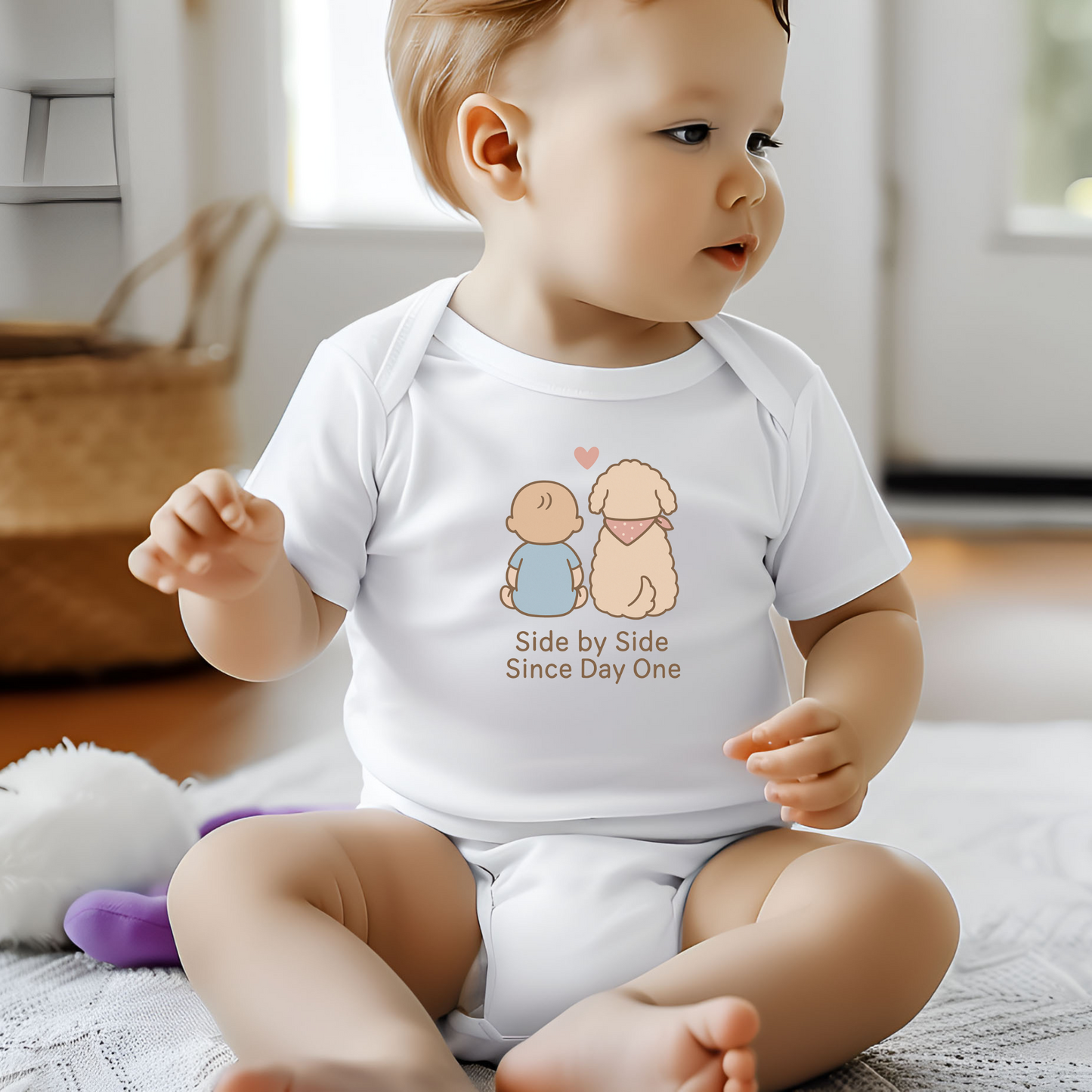 Side by Side Since Day One Baby Bodysuit