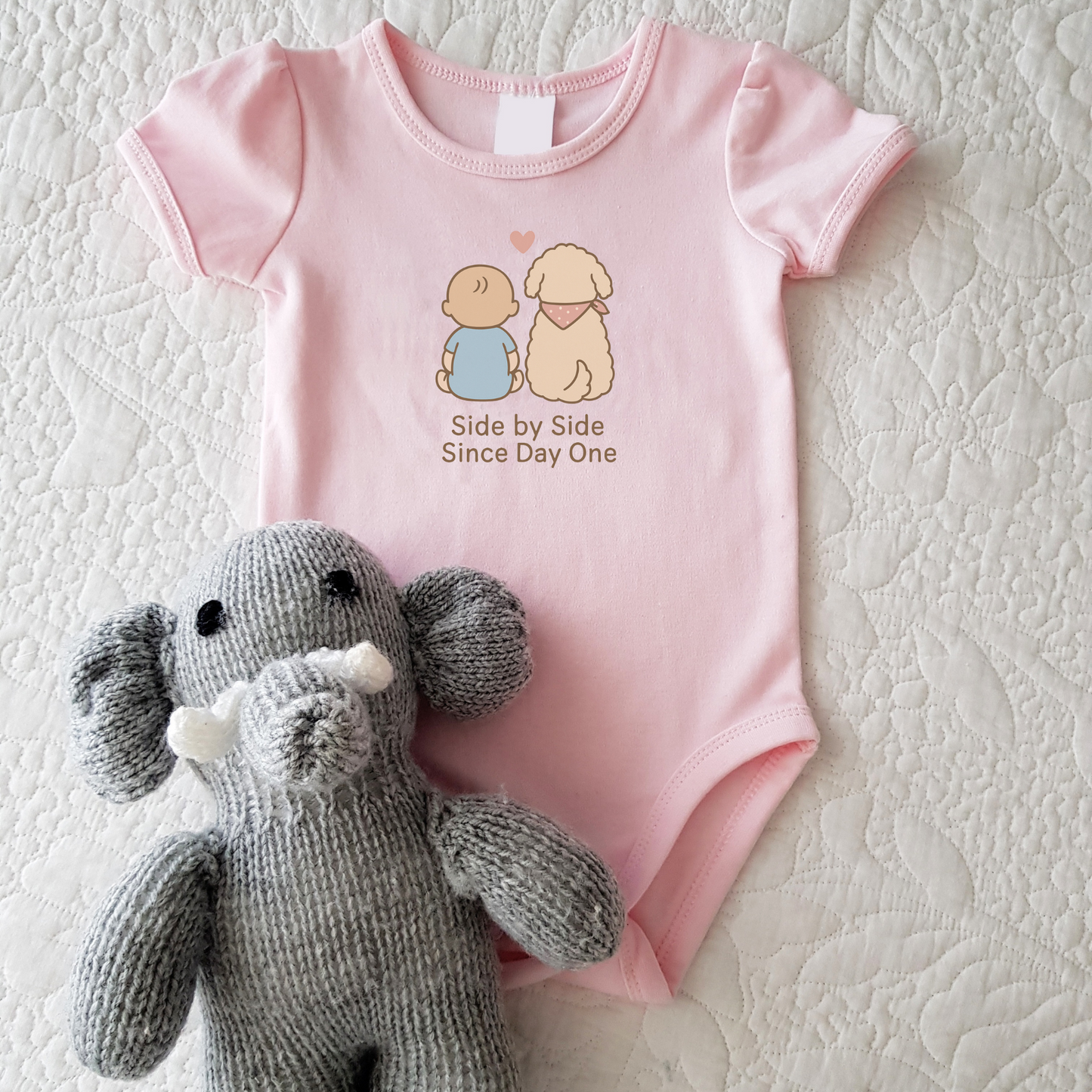 Side by Side Since Day One Baby Bodysuit