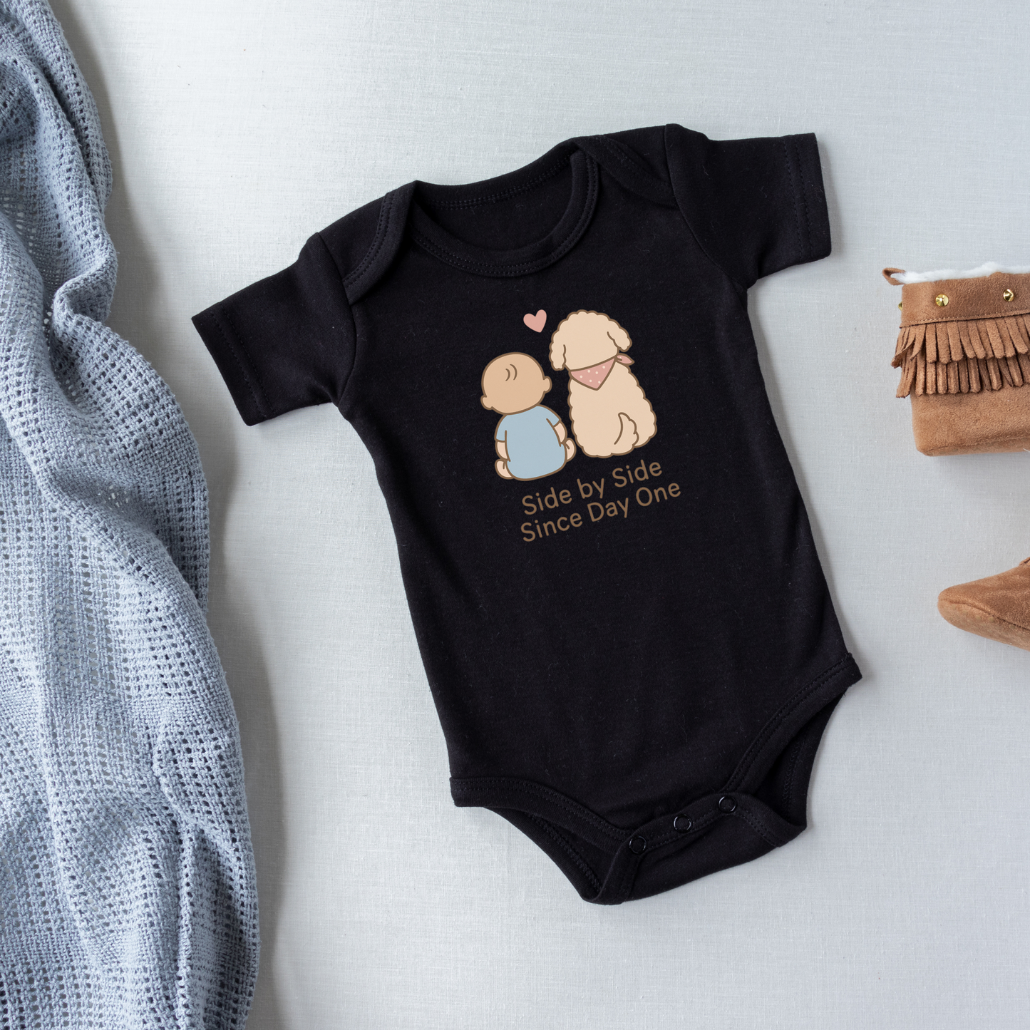 Side by Side Since Day One Baby Bodysuit