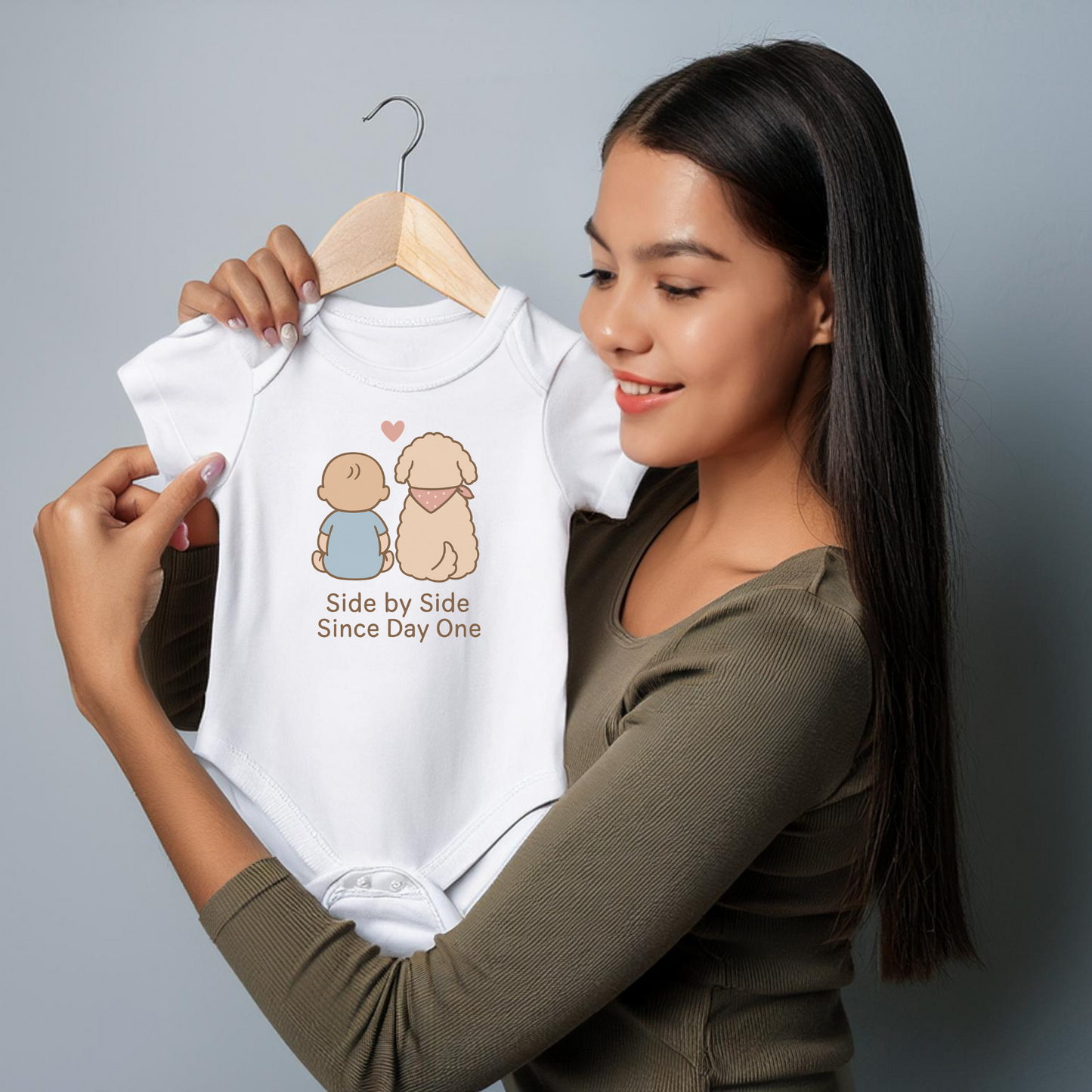 Side by Side Since Day One Baby Bodysuit