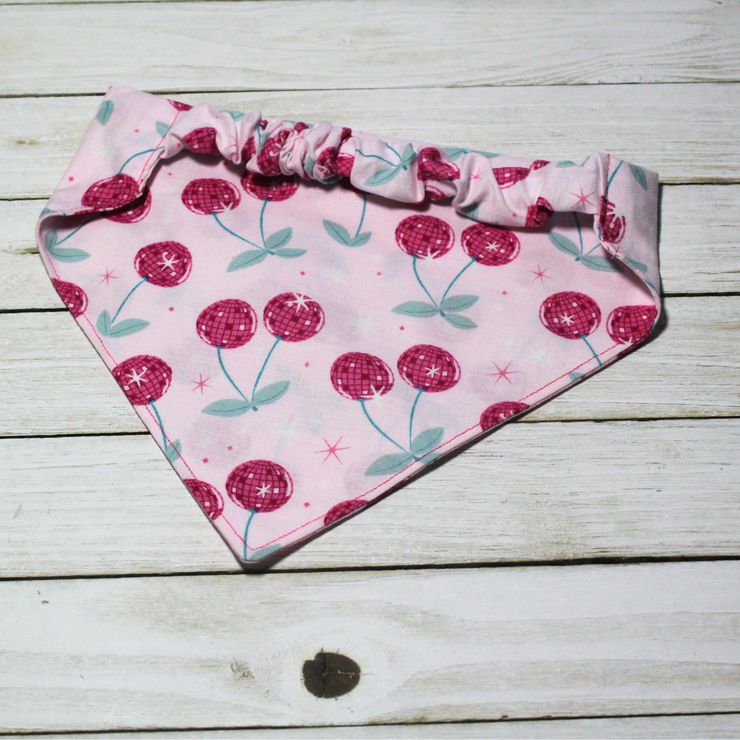 Disco Cherries Scrunchie Pet Bandana | Free Local Pick up or Ready to Ship