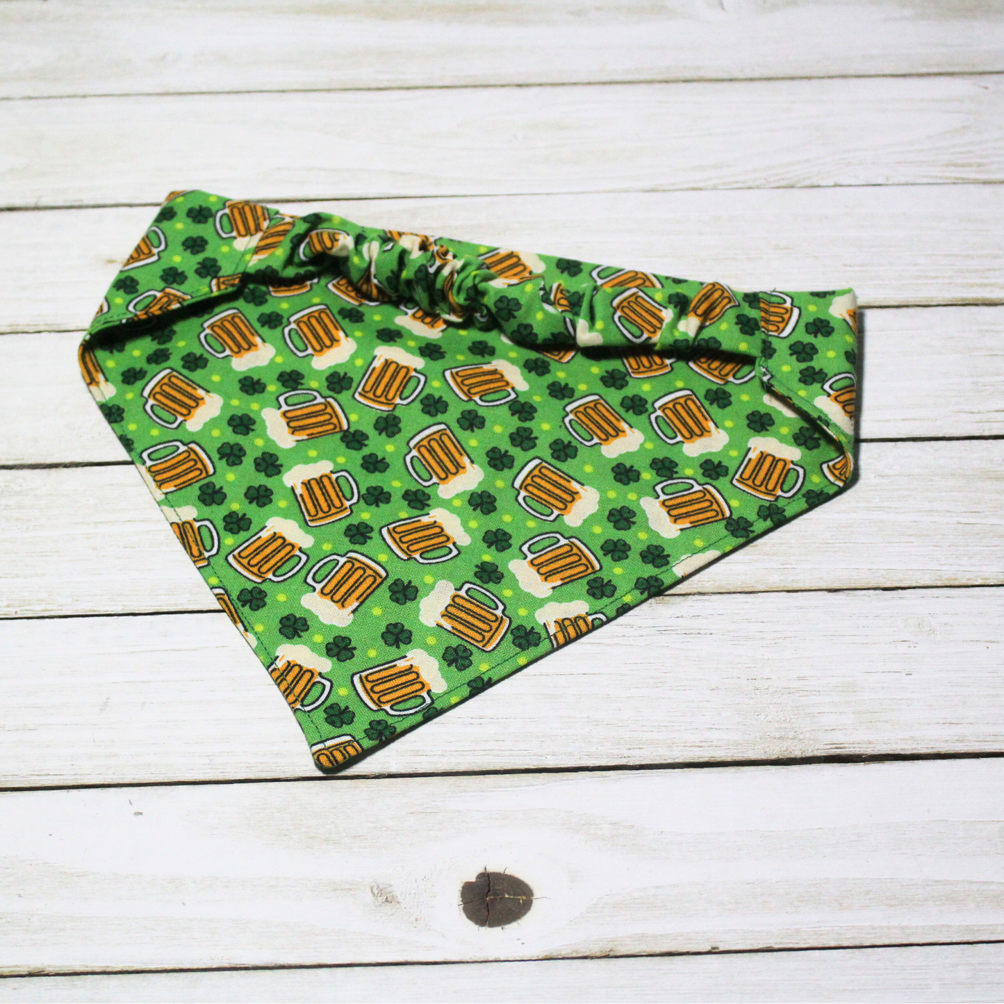 St. Patricks Day Beer Mugs Scrunchie Pet Bandana | Free Local Pick up or Ready to Ship