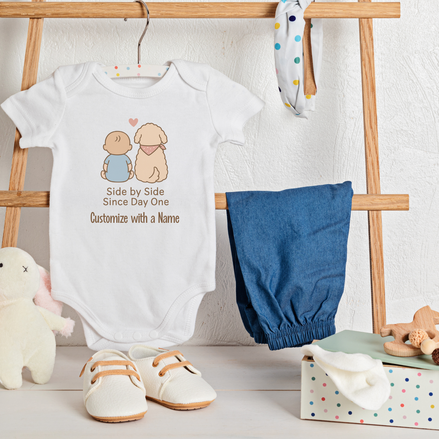 Side by Side Since Day One Baby Bodysuit