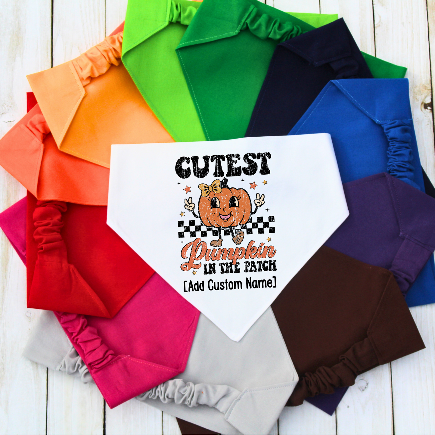Cutest Pumpkin in the Patch Pet Bandana | Scrunchie or Over the Collar Style Bandana Options