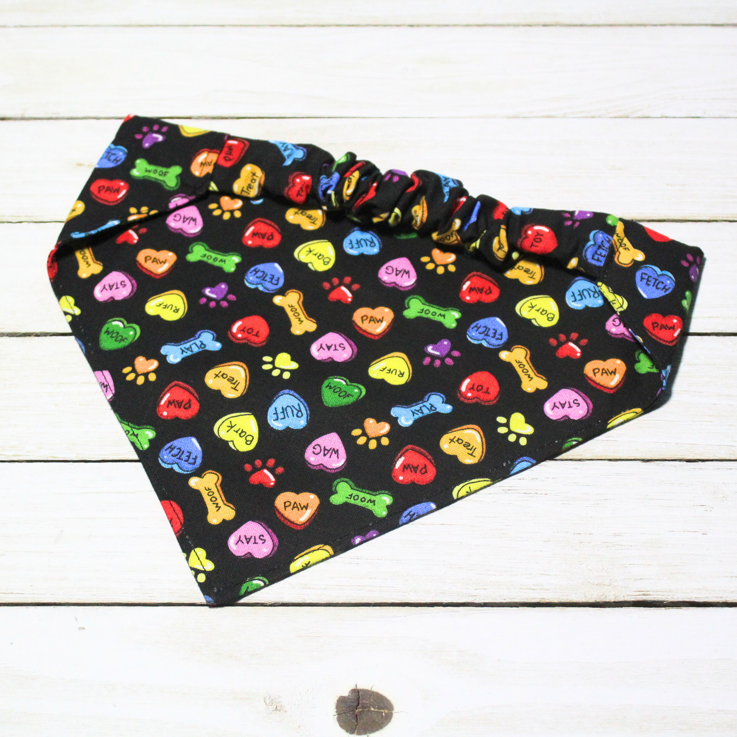 Conversation Hearts Scrunchie Pet Bandana | Free Local Pick up or Ready to Ship