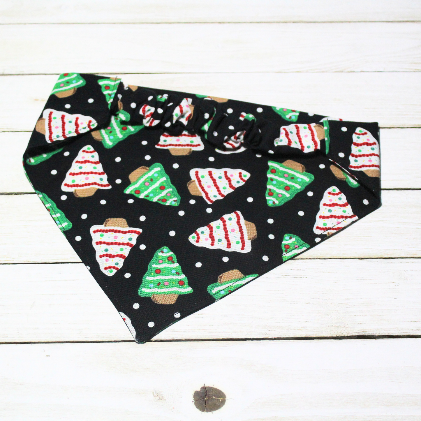 Christmas Tree Cake Scrunchie Pet Bandana | Free Local Pick up or Ready to Ship