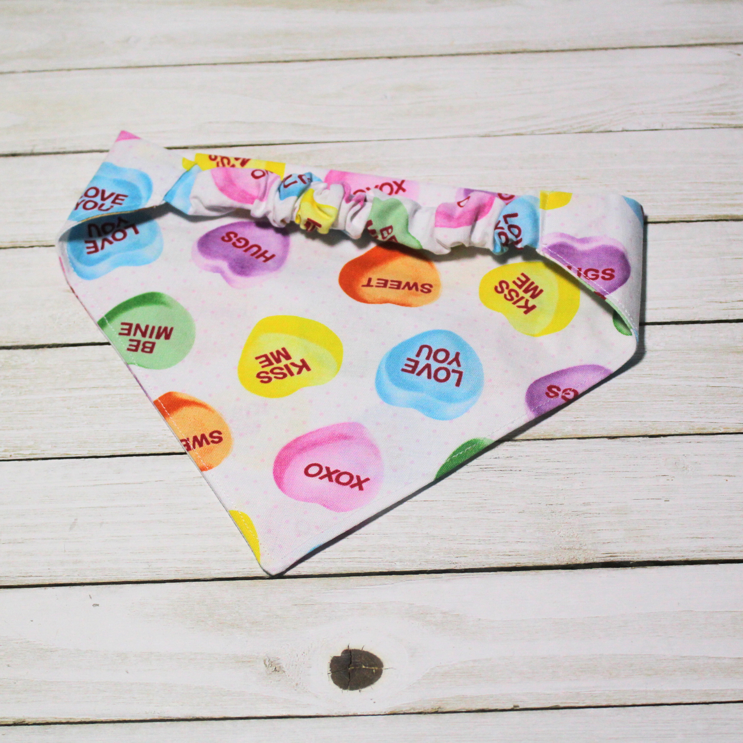 Conversation Heart Scrunchie Pet Bandana | Free Local Pick up or Ready to Ship