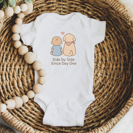 Side by Side Since Day One Baby Bodysuit