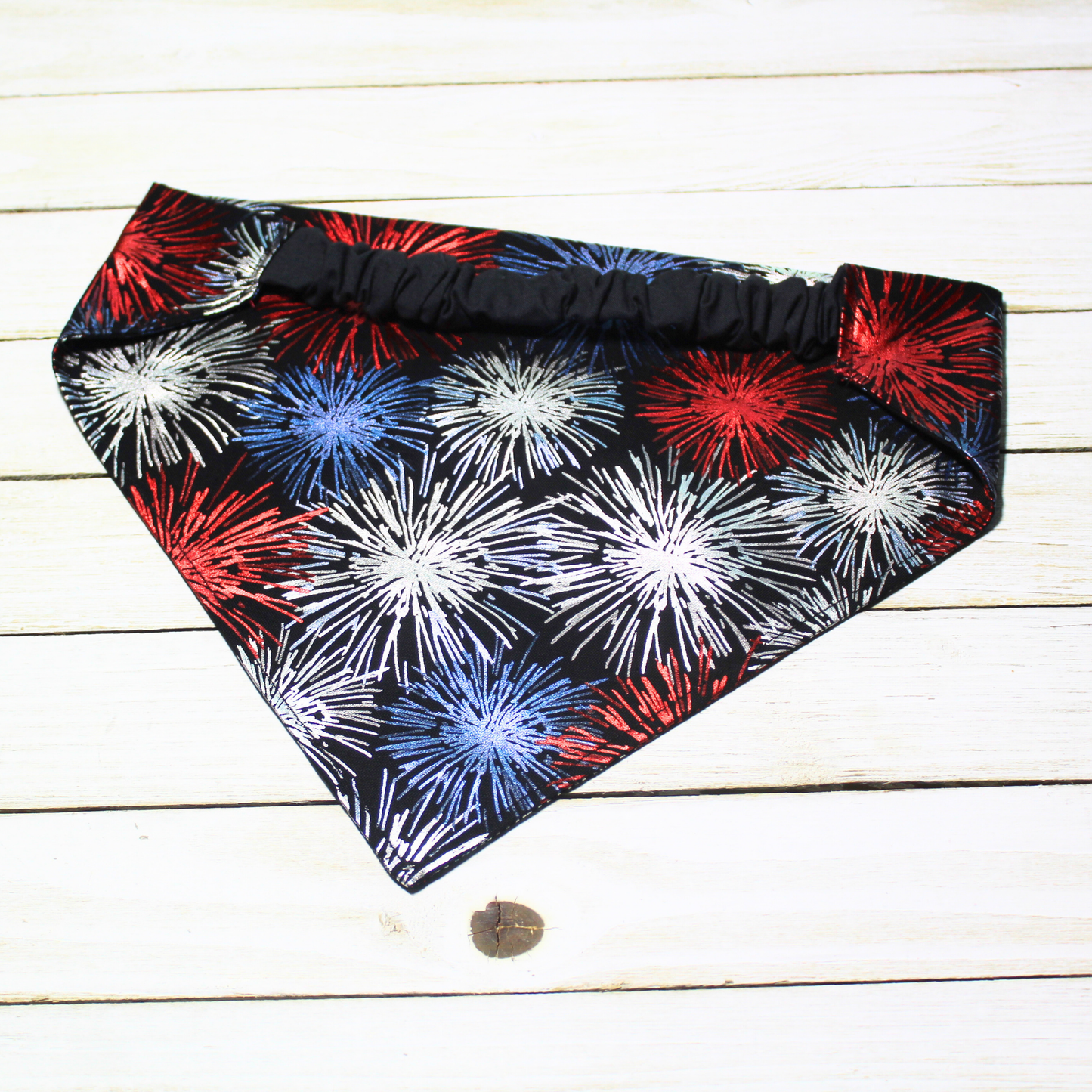 Metallic Fireworks Scrunchie Pet Bandana | Free Local Pick up or Ready to Ship