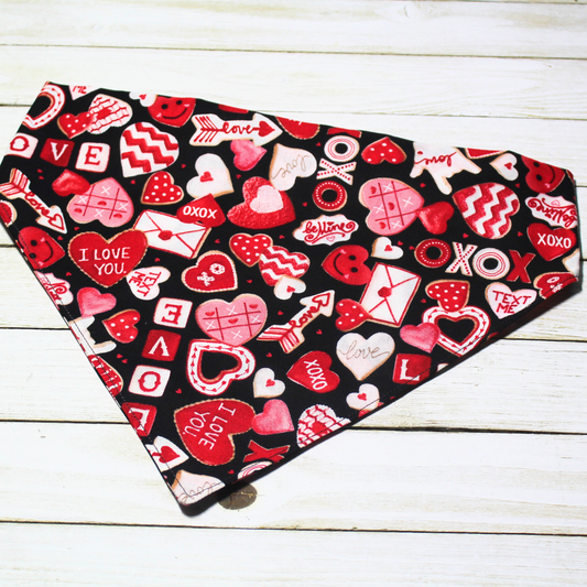 Valentine Cookies Scrunchie Pet Bandana | Free Local Pick up or Ready to Ship
