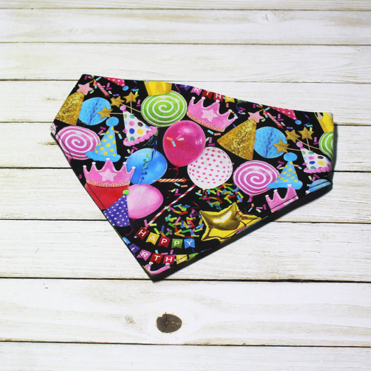 Birthday Balloon Celebration Scrunchie Pet Bandana | Free Local Pick up or Ready to Ship