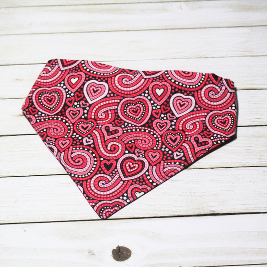 Paisley Valentine Scrunchie Pet Bandana | Free Local Pick up or Ready to Ship