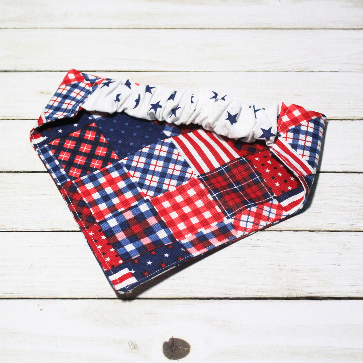 Patriotic Patchwork Scrunchie Pet Bandana | Free Local Pick up or Ready to Ship