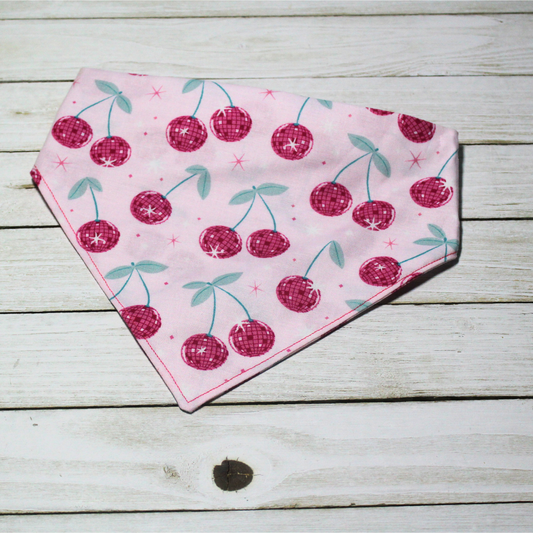 Disco Cherries Scrunchie Pet Bandana | Free Local Pick up or Ready to Ship