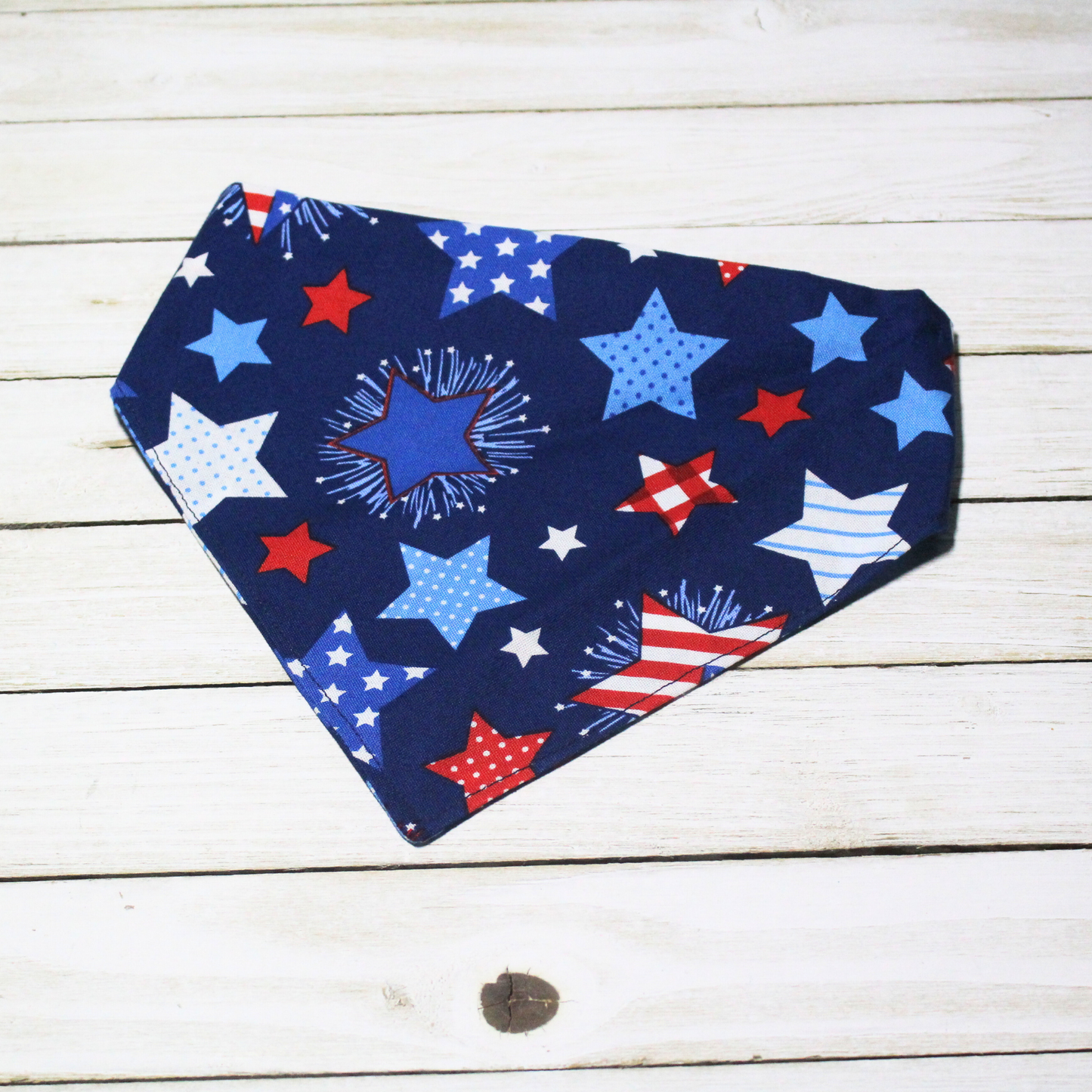 Patriotic Patchwork Stars Scrunchie Pet Bandana | Free Local Pick up or Ready to Ship