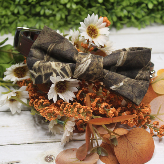 Real Tree Camouflage Over the Collar Pet Bowtie | Ready to Ship or Free Local Pick-up