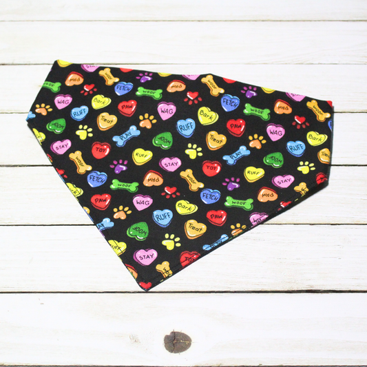Conversation Hearts Scrunchie Pet Bandana | Free Local Pick up or Ready to Ship