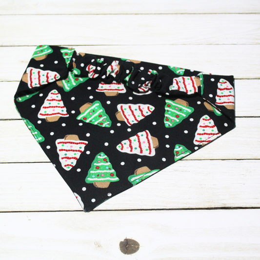 Christmas Tree Cake Scrunchie Pet Bandana | Free Local Pick up or Ready to Ship